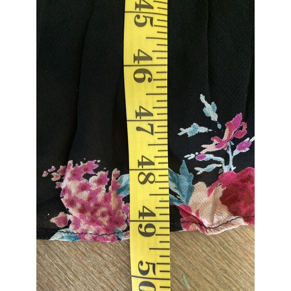 Vintage Lola P. Floral Beaded Maxi Dress XL Ruffle Bias Cut Black Romantic - Picture 13 of 13
